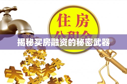 虎丘揭秘买房融资的秘密武器